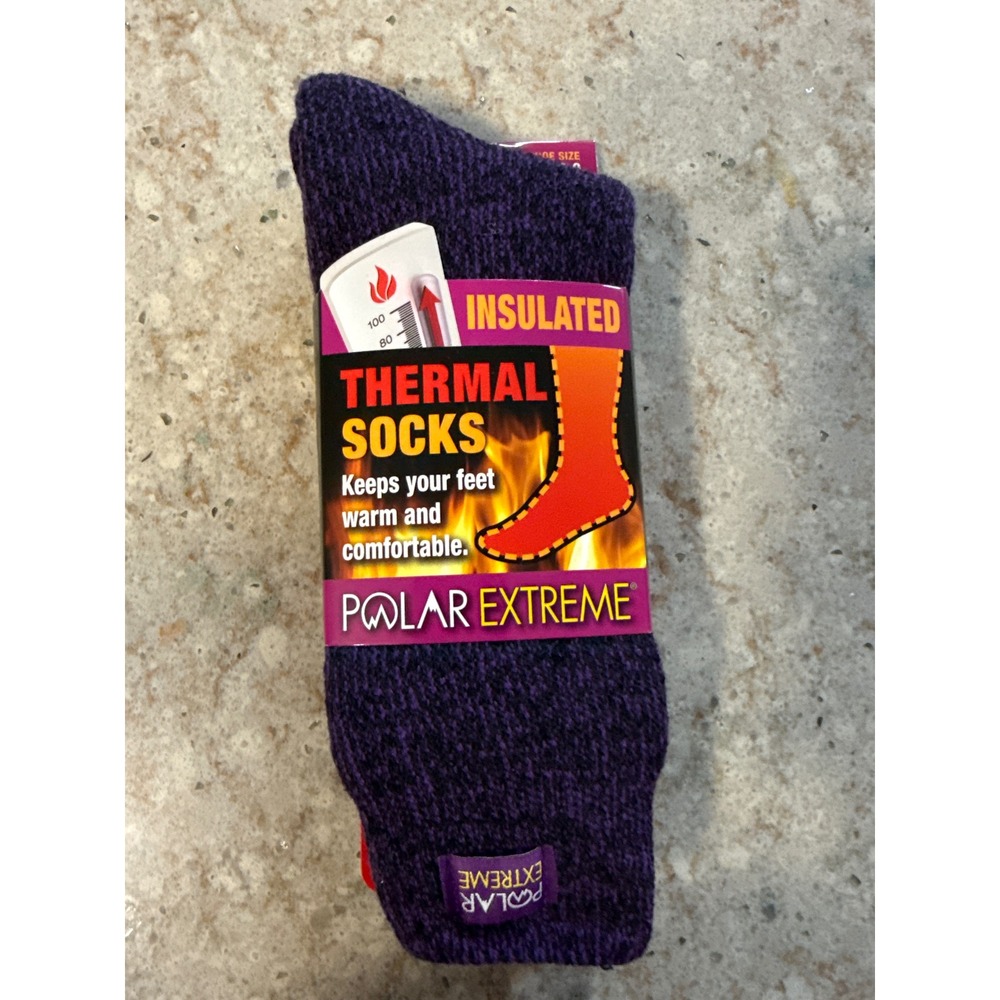 Polar Extreme Women Insulated Thermal Socks Purple Marl Winter Warm Size 5-9 NEW